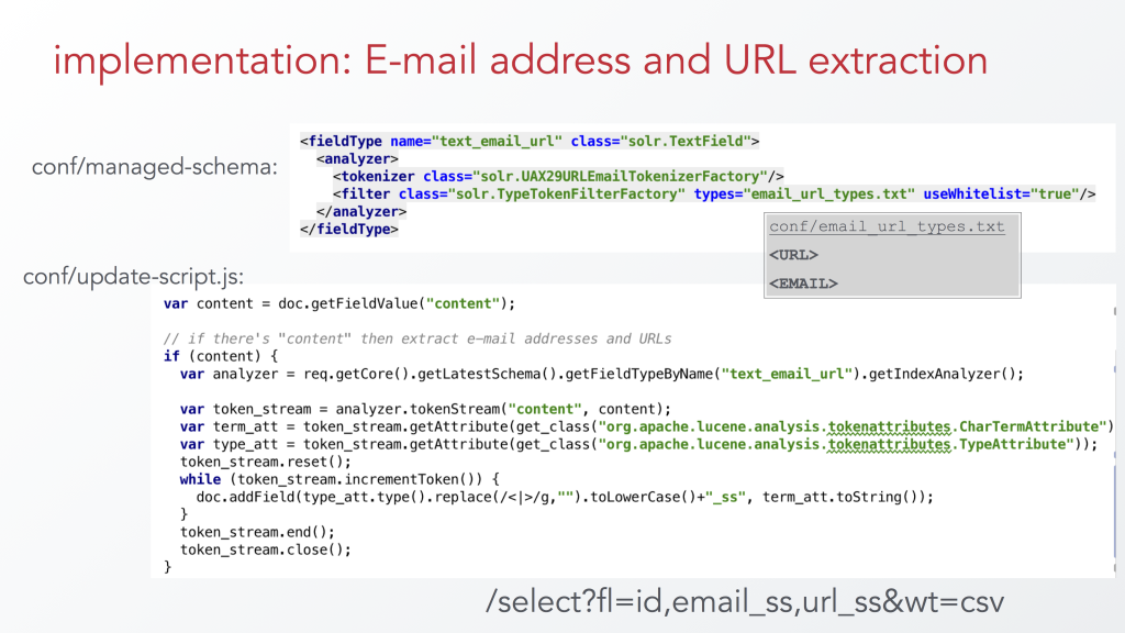 email address and url extraction