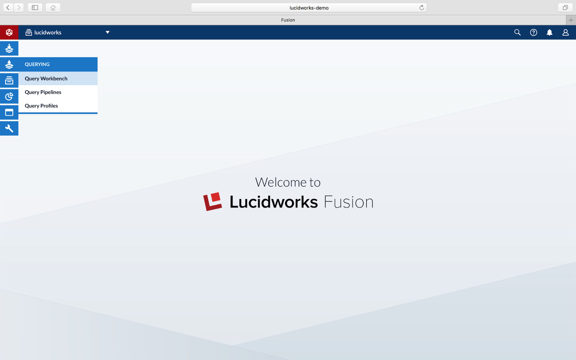 open query workbench in Lucidworks Fusion