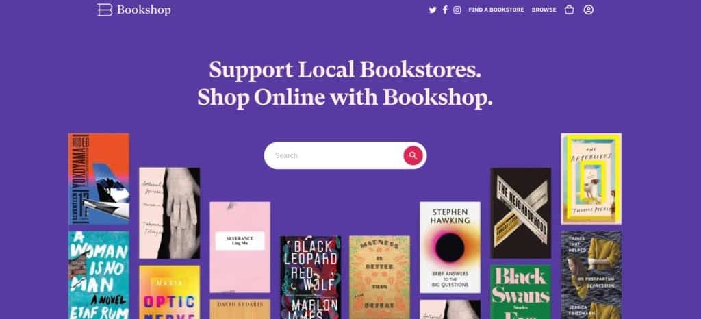 An online bookstore that financially supports local independent bookstores and gives back to the book community.