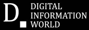 black and white logo with capital D and period next to Digital Information World