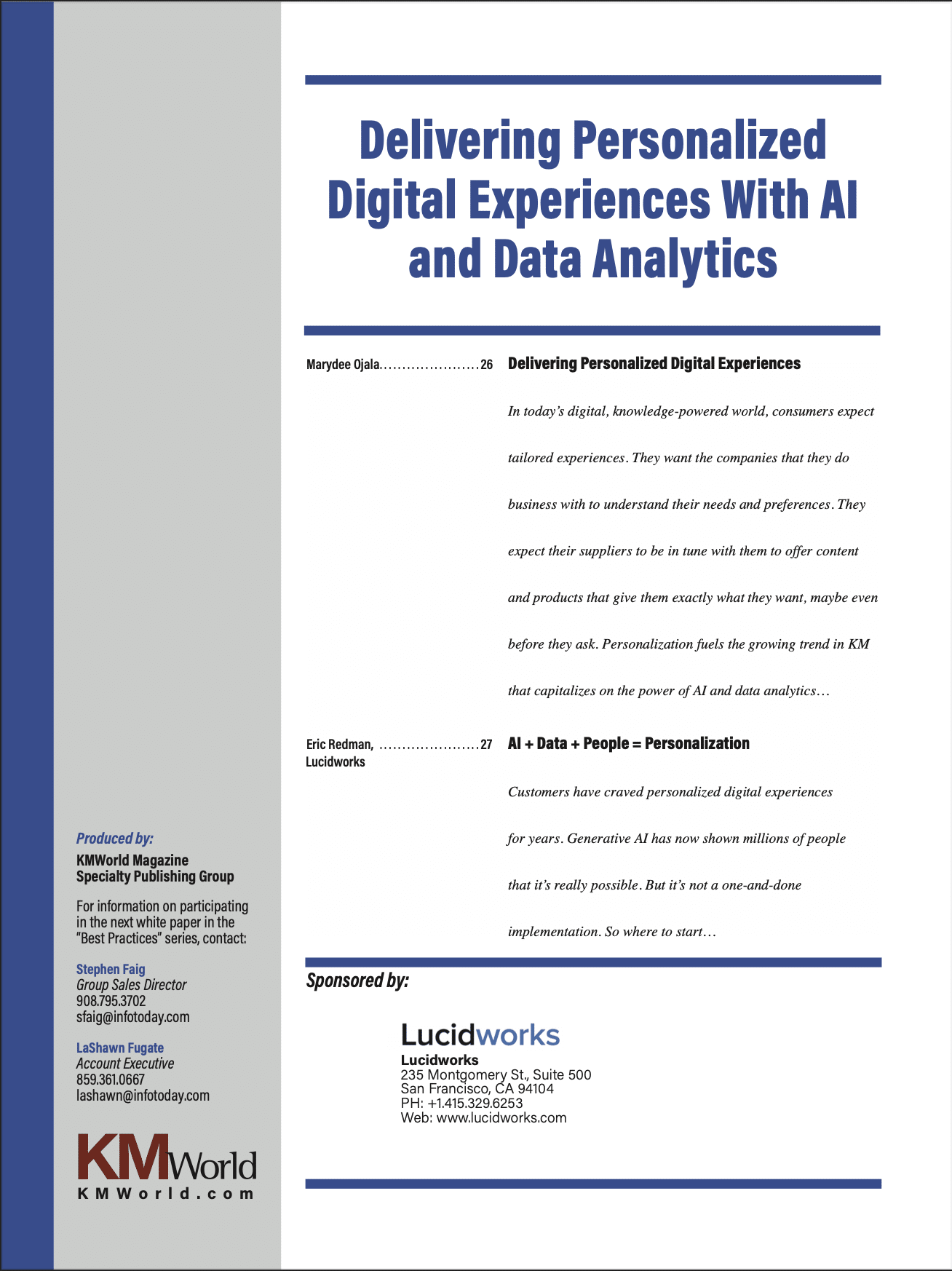 KMWorld: Delivering Personalized Digital Experiences With AI and Data Analytics Report Thumbnail