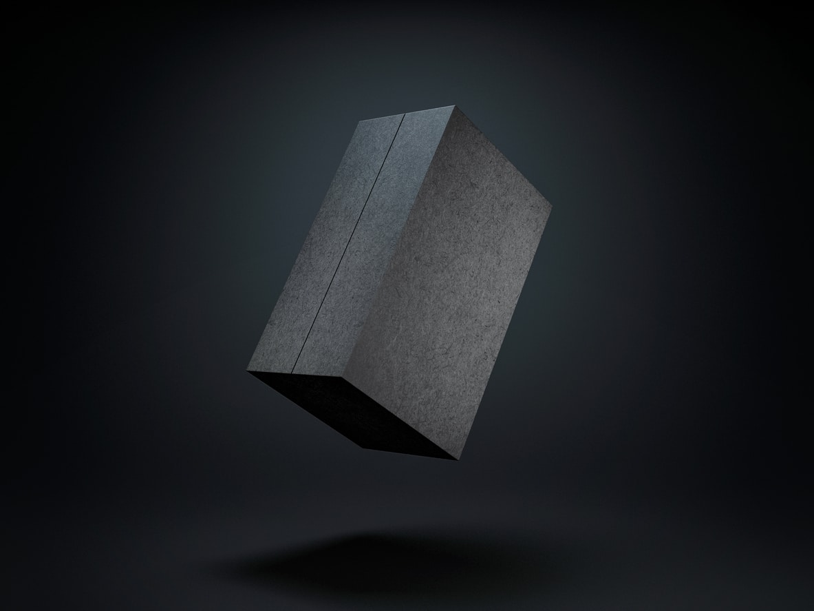 Black Box Mockup on dark background, 3d rendering