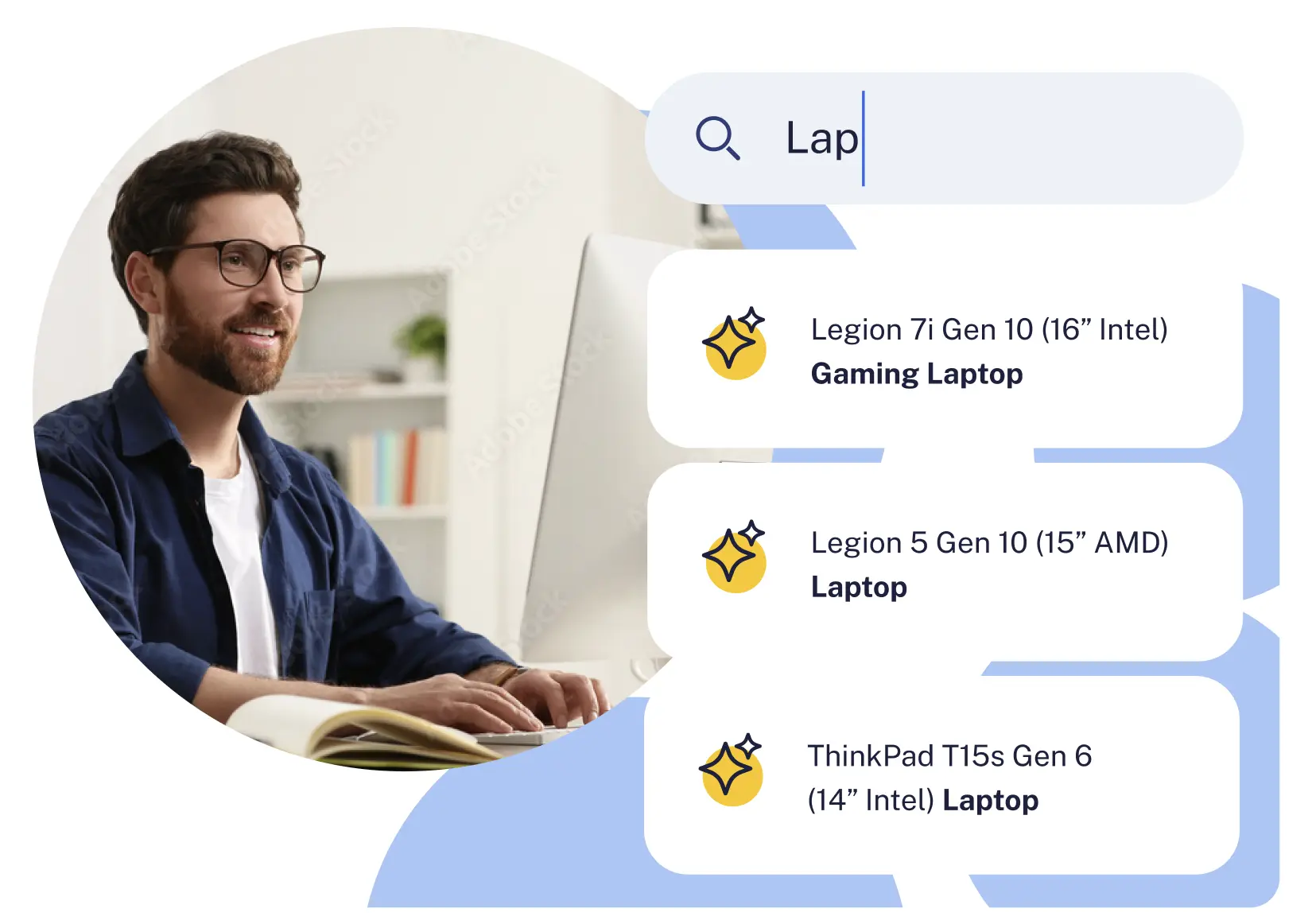 User searching for laptops online