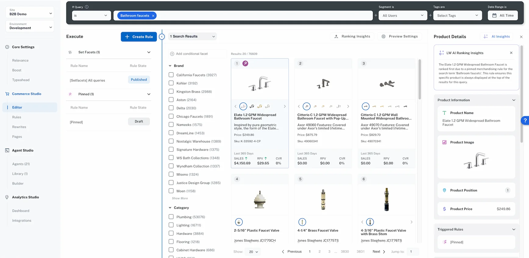Lucidworks Ranking Insights Screenshot