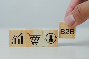 Business-to-Business-Konzept mit Blöcken