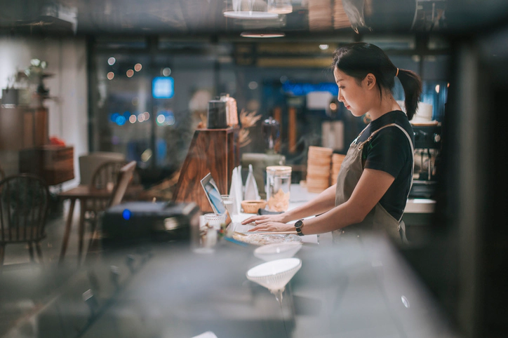 Barista working at a coffee shop